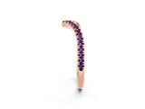 Rose gold Pavé Round Amethyst V-Shaped Chevron Band with Shared Prong Setting_8