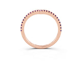 Rose gold Pavé Round Amethyst V-Shaped Chevron Band with Shared Prong Setting_9