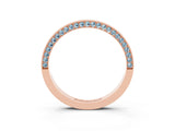 Rose gold Pavé Round Aquamarine Channel Set Band_21