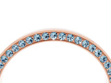 Rose gold Pavé Round Aquamarine Channel Set Band_22