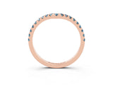 Rose gold Pavé Round Aquamarine Chevron Band with Shared Prong Setting_9