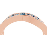 Rose gold Pavé Round Aquamarine Crossover Band with Bead Prong Setting_10