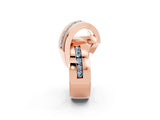 Rose gold Pavé Round Aquamarine Crossover Band with Channel Setting_8