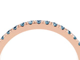 Rose gold Pavé Round Aquamarine Half Eternity Band with Shared Prong Setting_10