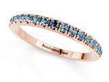 Rose gold Pavé Round Aquamarine Half Eternity Band with Shared Prong Setting_7