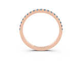 Rose gold Pavé Round Aquamarine Half Eternity Band with Shared Prong Setting_9