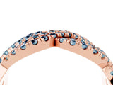 Rose gold Pavé Round Aquamarine Infinity Twist Band with Shared Prong Setting_10