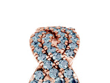 Rose gold Pavé Round Aquamarine Infinity Twist Band with Shared Prong Setting_11