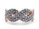 Rose gold Pavé Round Aquamarine Infinity Twist Band with Shared Prong Setting_6