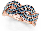 Rose gold Pavé Round Aquamarine Infinity Twist Band with Shared Prong Setting_7