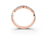 Rose gold Pavé Round Aquamarine Infinity Twist Band with Shared Prong Setting_9