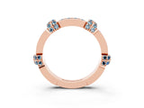 Rose gold Pavé Round Aquamarine Link Band with Bezel Setting_33