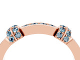 Rose gold Pavé Round Aquamarine Link Band with Bezel Setting_34
