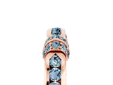 Rose gold Pavé Round Aquamarine Link Band with Bezel Setting_35