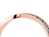 Rose gold Pavé Round Aquamarine Twist Band_10