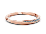 Rose gold Pavé Round Aquamarine Twist Band_12