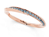 Rose gold Pavé Round Aquamarine Twist Band_13