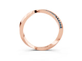 Rose gold Pavé Round Aquamarine Twist Band_15