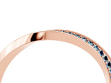 Rose gold Pavé Round Aquamarine Twist Band_16