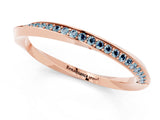 Rose gold Pavé Round Aquamarine Twist Band_7
