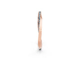 Rose gold Pavé Round Aquamarine Twist Band_8