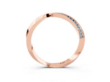 Rose gold Pavé Round Aquamarine Twist Band_9