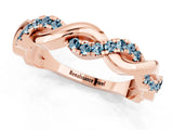 Rose gold Pavé Round Aquamarine Twist Eternity Band with Shared Prong Setting_19