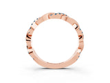 Rose gold Pavé Round Aquamarine Twist Eternity Band with Shared Prong Setting_21