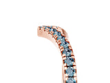 Rose gold Pavé Round Aquamarine V-Shaped Chevron Band with Shared Prong Setting_11