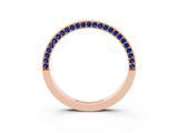 Rose gold Pavé Round Blue Sapphire Channel Set Band_21