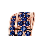 Rose gold Pavé Round Blue Sapphire Crossover Band with Bead Prong Setting_11
