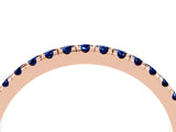 Rose gold Pavé Round Blue Sapphire Half Eternity Band with Shared Prong Setting_10