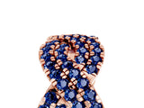 Rose gold Pavé Round Blue Sapphire Infinity Twist Band with Shared Prong Setting_11