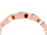 Rose gold Pavé Round Blue Sapphire Interlocking Eternity Band with Bezel Prong Setting_10