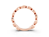 Rose gold Pavé Round Blue Sapphire Interlocking Eternity Band with Bezel Prong Setting_9