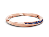 Rose gold Pavé Round Blue Sapphire Twist Band_12