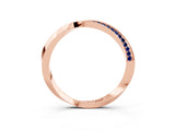 Rose gold Pavé Round Blue Sapphire Twist Band_15