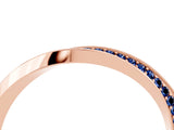 Rose gold Pavé Round Blue Sapphire Twist Band_16
