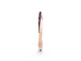 Rose gold Pavé Round Blue Sapphire Twist Band_8