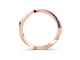 Rose gold Pavé Round Blue Sapphire Twist Band_9