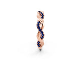 Rose gold Pavé Round Blue Sapphire Twist Eternity Band with Shared Prong Setting_32