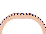 Rose gold Pavé Round Blue Sapphire V-Shaped Chevron Band with Shared Prong Setting_10