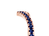 Rose gold Pavé Round Blue Sapphire V-Shaped Chevron Band with Shared Prong Setting_11