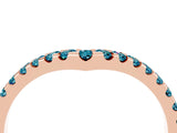 Rose gold Pavé Round Blue Topaz Chevron Band with Shared Prong Setting_10