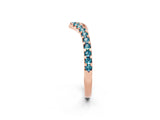 Rose gold Pavé Round Blue Topaz Chevron Band with Shared Prong Setting_8