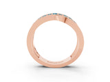 Rose gold Pavé Round Blue Topaz Crossover Band with Bead Prong Setting_9