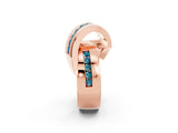 Rose gold Pavé Round Blue Topaz Crossover Band with Channel Setting_8