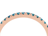 Rose gold Pavé Round Blue Topaz Half Eternity Band with Shared Prong Setting_10
