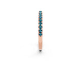 Rose gold Pavé Round Blue Topaz Half Eternity Band with Shared Prong Setting_8