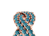 Rose gold Pavé Round Blue Topaz Infinity Twist Band with Shared Prong Setting_11